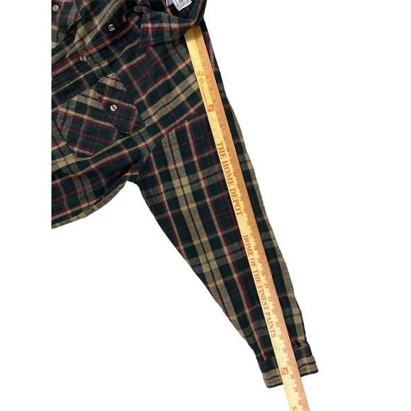 VTG Alaska Wilderness Gear 1959 Green Plaid Flannel‎ Long Sleeve Button Up Sz L - Picture 4 of 6